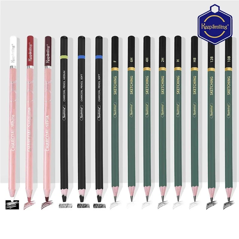 Keep Smiling - Sketching Pencil Set 24 Pieces, Smooth drawing & shading, Suitable for beginners and professional artists (TB-1024)